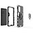Silikon Hülle Handyhülle und Kunststoff Schutzhülle Hartschalen Tasche mit Magnetisch Fingerring Ständer S02 für Samsung Galaxy A72 4G