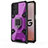 Silikon Hülle Handyhülle und Kunststoff Schutzhülle Hartschalen Tasche mit Magnetisch Fingerring Ständer S03 für Oppo A93s 5G Violett