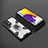 Silikon Hülle Handyhülle und Kunststoff Schutzhülle Hartschalen Tasche mit Magnetisch Fingerring Ständer S03 für Samsung Galaxy A72 5G Weiß
