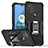 Silikon Hülle Handyhülle und Kunststoff Schutzhülle Hartschalen Tasche mit Magnetisch Fingerring Ständer S05 für Motorola Moto G10