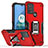 Silikon Hülle Handyhülle und Kunststoff Schutzhülle Hartschalen Tasche mit Magnetisch Fingerring Ständer S05 für Motorola Moto G10