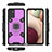 Silikon Hülle Handyhülle und Kunststoff Schutzhülle Hartschalen Tasche mit Magnetisch Fingerring Ständer S05 für Samsung Galaxy A02s Violett