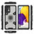 Silikon Hülle Handyhülle und Kunststoff Schutzhülle Hartschalen Tasche mit Magnetisch Fingerring Ständer S07 für Samsung Galaxy A72 4G Schwarz