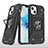 Silikon Hülle Handyhülle und Kunststoff Schutzhülle Hartschalen Tasche mit Magnetisch Fingerring Ständer S08 für Apple iPhone 14