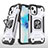 Silikon Hülle Handyhülle und Kunststoff Schutzhülle Hartschalen Tasche mit Magnetisch Fingerring Ständer S08 für Apple iPhone 14