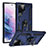 Silikon Hülle Handyhülle und Kunststoff Schutzhülle Hartschalen Tasche mit Magnetisch Fingerring Ständer T03 für Samsung Galaxy S23 Ultra 5G
