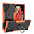 Silikon Hülle Handyhülle und Kunststoff Schutzhülle Hartschalen Tasche mit Magnetisch Fingerring Ständer T08 für Samsung Galaxy S22 Ultra 5G Orange