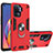 Silikon Hülle Handyhülle und Kunststoff Schutzhülle Hartschalen Tasche mit Magnetisch Fingerring Ständer Y01B für Oppo Reno5 F Rot