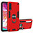Silikon Hülle Handyhülle und Kunststoff Schutzhülle Hartschalen Tasche mit Magnetisch Fingerring Ständer Y01B für Samsung Galaxy A70 Rot