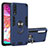 Silikon Hülle Handyhülle und Kunststoff Schutzhülle Hartschalen Tasche mit Magnetisch Fingerring Ständer Y01B für Samsung Galaxy A70S