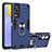 Silikon Hülle Handyhülle und Kunststoff Schutzhülle Hartschalen Tasche mit Magnetisch Fingerring Ständer Y01B für Vivo Y31 (2021)
