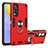 Silikon Hülle Handyhülle und Kunststoff Schutzhülle Hartschalen Tasche mit Magnetisch Fingerring Ständer Y01B für Vivo Y31 (2021) Rot