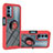Silikon Hülle Handyhülle und Kunststoff Schutzhülle Hartschalen Tasche mit Magnetisch Fingerring Ständer YB1 für Oppo A54 5G