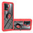 Silikon Hülle Handyhülle und Kunststoff Schutzhülle Hartschalen Tasche mit Magnetisch Fingerring Ständer YB1 für Oppo F19 Pro Rot
