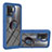 Silikon Hülle Handyhülle und Kunststoff Schutzhülle Hartschalen Tasche mit Magnetisch Fingerring Ständer YB1 für Oppo Reno5 Lite