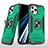Silikon Hülle Handyhülle und Kunststoff Schutzhülle Hartschalen Tasche mit Magnetisch Fingerring Ständer YF1 für Apple iPhone 14 Pro Grün