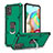 Silikon Hülle Handyhülle und Kunststoff Schutzhülle Hartschalen Tasche mit Magnetisch Fingerring Ständer YF1 für Samsung Galaxy A71 4G A715 Grün