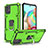 Silikon Hülle Handyhülle und Kunststoff Schutzhülle Hartschalen Tasche mit Magnetisch Fingerring Ständer YF1 für Samsung Galaxy A71 4G A715 Minzgrün