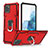 Silikon Hülle Handyhülle und Kunststoff Schutzhülle Hartschalen Tasche mit Magnetisch Fingerring Ständer YF1 für Samsung Galaxy A81 Rot