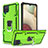 Silikon Hülle Handyhülle und Kunststoff Schutzhülle Hartschalen Tasche mit Magnetisch Fingerring Ständer YF1 für Samsung Galaxy M12 Minzgrün