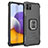 Silikon Hülle Handyhülle und Kunststoff Schutzhülle Hartschalen Tasche mit Magnetisch Fingerring Ständer ZJ1 für Samsung Galaxy F42 5G