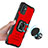 Silikon Hülle Handyhülle und Kunststoff Schutzhülle Hartschalen Tasche mit Magnetisch Fingerring Ständer ZJ2 für Samsung Galaxy A82 5G