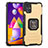 Silikon Hülle Handyhülle und Kunststoff Schutzhülle Hartschalen Tasche mit Magnetisch Fingerring Ständer ZJ2 für Samsung Galaxy M51