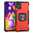 Silikon Hülle Handyhülle und Kunststoff Schutzhülle Hartschalen Tasche mit Magnetisch Fingerring Ständer ZJ2 für Samsung Galaxy M51 Rot