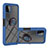 Silikon Hülle Handyhülle und Kunststoff Schutzhülle Hartschalen Tasche mit Magnetisch Fingerring Ständer ZJ5 für Samsung Galaxy F42 5G