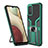 Silikon Hülle Handyhülle und Kunststoff Schutzhülle Hartschalen Tasche mit Magnetisch Fingerring Ständer ZL1 für Samsung Galaxy A02s Grün