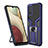 Silikon Hülle Handyhülle und Kunststoff Schutzhülle Hartschalen Tasche mit Magnetisch Fingerring Ständer ZL1 für Samsung Galaxy F02S SM-E025F Blau