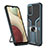 Silikon Hülle Handyhülle und Kunststoff Schutzhülle Hartschalen Tasche mit Magnetisch Fingerring Ständer ZL1 für Samsung Galaxy F02S SM-E025F Cyan