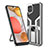 Silikon Hülle Handyhülle und Kunststoff Schutzhülle Hartschalen Tasche mit Magnetisch Fingerring Ständer ZL1 für Samsung Galaxy F12