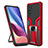 Silikon Hülle Handyhülle und Kunststoff Schutzhülle Hartschalen Tasche mit Magnetisch Fingerring Ständer ZL1 für Xiaomi Mi 11X 5G Rot