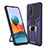 Silikon Hülle Handyhülle und Kunststoff Schutzhülle Hartschalen Tasche mit Magnetisch Fingerring Ständer ZL1 für Xiaomi Redmi Note 10 Pro 4G Blau