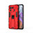 Silikon Hülle Handyhülle und Kunststoff Schutzhülle Hartschalen Tasche mit Magnetisch Ständer A01 für Xiaomi Mi 11 Pro 5G Rot