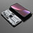 Silikon Hülle Handyhülle und Kunststoff Schutzhülle Hartschalen Tasche mit Magnetisch Ständer A01 für Xiaomi Mi 12 Pro 5G Grau