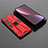 Silikon Hülle Handyhülle und Kunststoff Schutzhülle Hartschalen Tasche mit Magnetisch Ständer A01 für Xiaomi Mi 12X 5G Rot