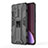 Silikon Hülle Handyhülle und Kunststoff Schutzhülle Hartschalen Tasche mit Magnetisch Ständer A02 für Xiaomi Mi 12 Lite 5G Schwarz