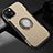Silikon Hülle Handyhülle und Kunststoff Schutzhülle Hartschalen Tasche mit Magnetisch Ständer A08 für Apple iPhone 13 Gold