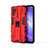 Silikon Hülle Handyhülle und Kunststoff Schutzhülle Hartschalen Tasche mit Magnetisch Ständer für Oppo A94 5G Rot