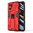 Silikon Hülle Handyhülle und Kunststoff Schutzhülle Hartschalen Tasche mit Magnetisch Ständer für Oppo Find X5 Pro 5G Rot
