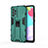 Silikon Hülle Handyhülle und Kunststoff Schutzhülle Hartschalen Tasche mit Magnetisch Ständer für Samsung Galaxy A52s 5G Grün