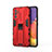 Silikon Hülle Handyhülle und Kunststoff Schutzhülle Hartschalen Tasche mit Magnetisch Ständer für Samsung Galaxy A82 5G Rot