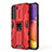 Silikon Hülle Handyhülle und Kunststoff Schutzhülle Hartschalen Tasche mit Magnetisch Ständer für Samsung Galaxy S23 5G Rot