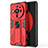 Silikon Hülle Handyhülle und Kunststoff Schutzhülle Hartschalen Tasche mit Magnetisch Ständer für Xiaomi Mi 12 Ultra 5G Rot
