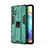 Silikon Hülle Handyhülle und Kunststoff Schutzhülle Hartschalen Tasche mit Magnetisch Ständer KC1 für Samsung Galaxy A71 4G A715 Grün