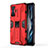 Silikon Hülle Handyhülle und Kunststoff Schutzhülle Hartschalen Tasche mit Magnetisch Ständer KC1 für Xiaomi Poco F4 GT 5G Rot