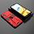 Silikon Hülle Handyhülle und Kunststoff Schutzhülle Hartschalen Tasche mit Magnetisch Ständer KC1 für Xiaomi Poco M5 4G Rot