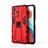 Silikon Hülle Handyhülle und Kunststoff Schutzhülle Hartschalen Tasche mit Magnetisch Ständer KC1 für Xiaomi Poco X3 GT 5G Rot